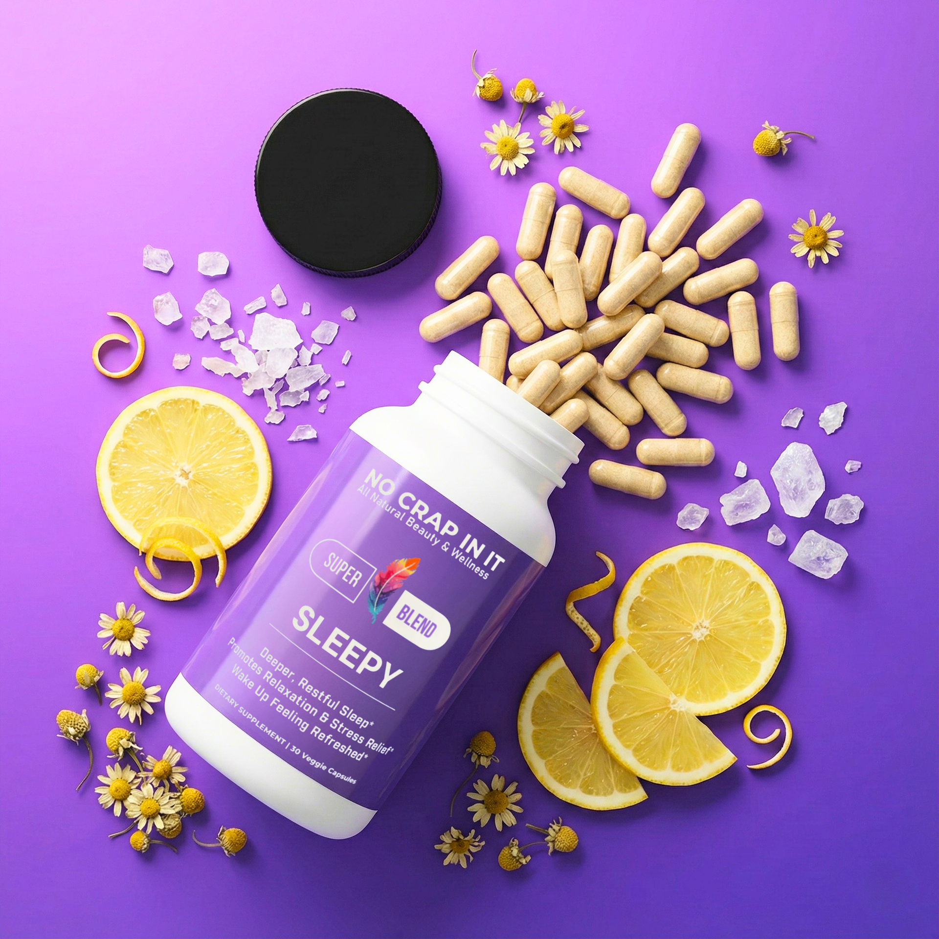 Sleepy Super Blend Supplement -Stay Asleep Naturally – No Crap In It