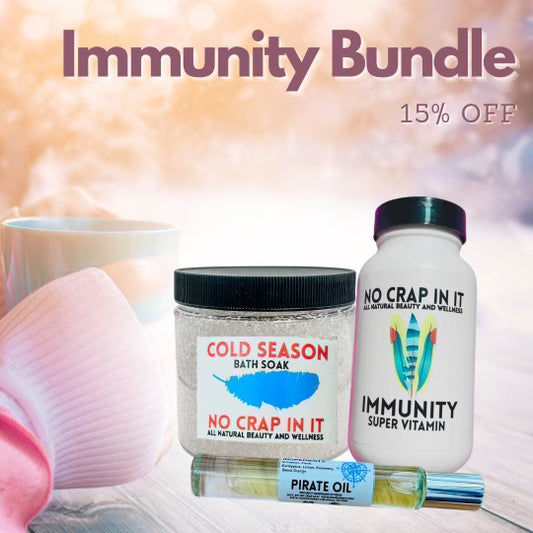 Immunity Bundle (Cold Season Bath Soak + Immunity Super Vitamin + Pirate Roller)