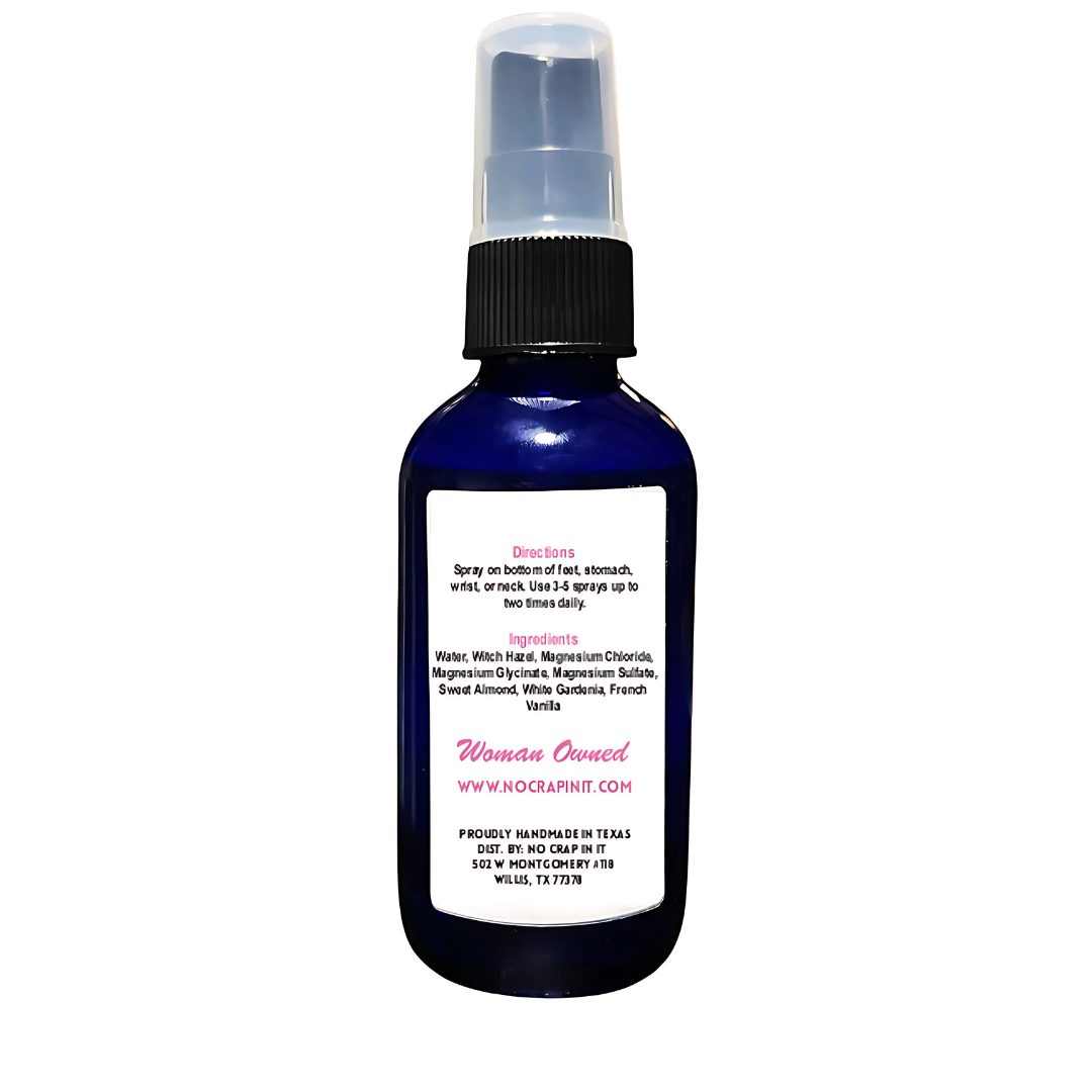 Back of bottle with a spray nozzle on a white background
