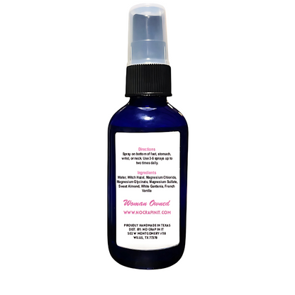 Back of bottle with a spray nozzle on a white background