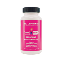 Supplement bottle with pink label on a white background